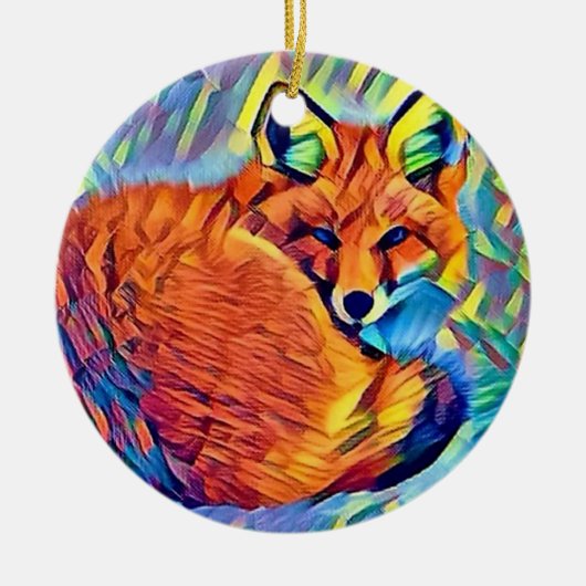 Vervloekt Fox Keramisch Ornament (Voorkant)