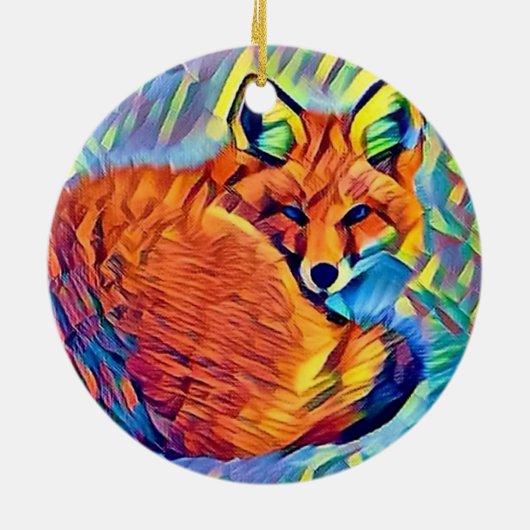 Vervloekt Fox Keramisch Ornament (Achterkant)