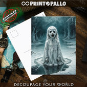 Vervloekt kind geest in ijzige winter meer briefkaart