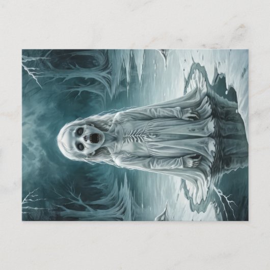 Vervloekt kind geest in ijzige winter meer briefkaart (Voorkant)