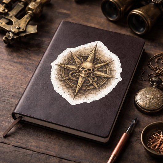 Vervloekt Kompas Sigil Piraat Sticker