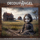 Vervloekt meisje in een verlaten tuin tissuepapier