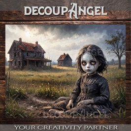 Vervloekt meisje in een verlaten tuin tissuepapier