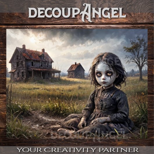 Vervloekt meisje in een verlaten tuin tissuepapier