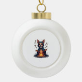 Vervloekte Chihuahua Ritual Dog Keramische Bal Ornament (Voorkant)
