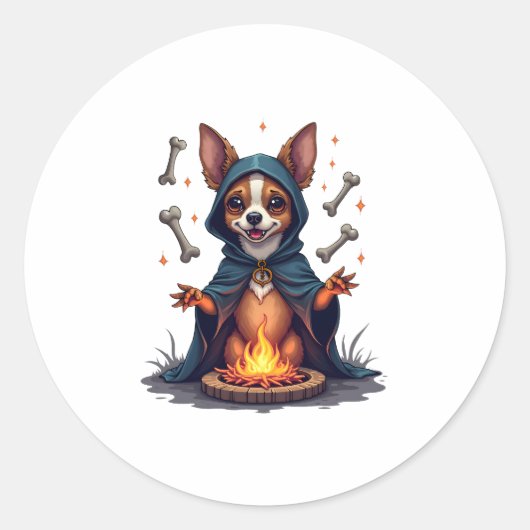 Vervloekte Chihuahua Ritual Dog Ronde Sticker (Voorkant)