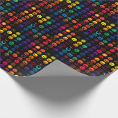 Vervloekte Emoji Chaos - Neon Horror Faces Cadeaupapier (Hoek)