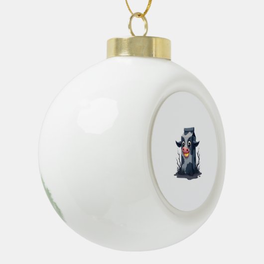 Vervloekte melk karton Koe Keramische Bal Ornament (Links)