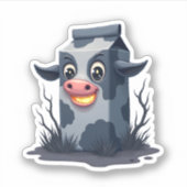 Vervloekte melk karton Koe Sticker (Voorkant)