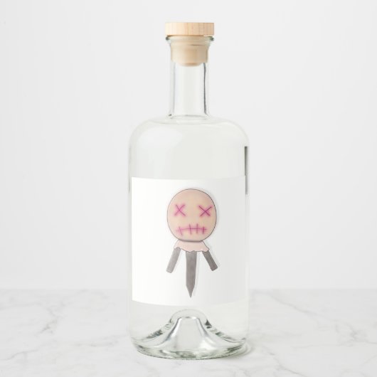 Vervloekte voodoo pop likeurfles etiket (Voorkant)