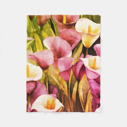 Vervlogen Calla lelie Fleece Deken (Voorkant)
