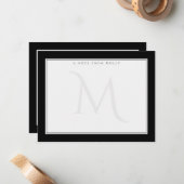 Vervlogen Monogram Chic Persoonlijk Professioneel Notitiekaartje (Voorkant / Achterkant in situ)