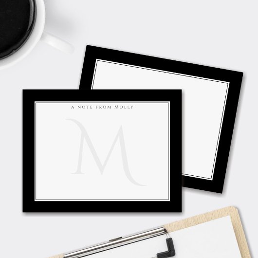 Vervlogen Monogram Chic Persoonlijk Professioneel Notitiekaartje