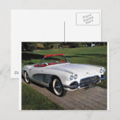 Vervoer 077,klassieke auto's,corvette, klassieke a briefkaart (Voorkant / Achterkant)