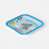 Vervoer 1e verjaardag papieren bordje (Gebogen)