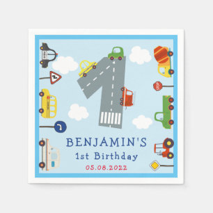 Vervoer 1st Birthday Napkins Servet