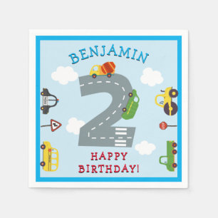 Vervoer 2e verjaardag Napkins Servet