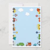 Vervoer 2e verjaardag uitnodiging (Achterkant)