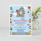 Vervoer 4e uitnodiging van de verjaardag van het v (Staand voorkant)