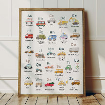 Vervoer Alfabet ABC Poster Voor Kinderkamer Decora