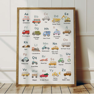 Vervoer Alfabet ABC Poster Voor Kinderkamer Decora