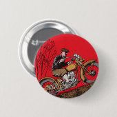 vervoer, Antiek motorfietsenbrein Ronde Button 5,7 Cm (Voorkant /achterkant)