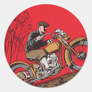  vervoer, Antiek motorfietsenbrein Ronde Sticker