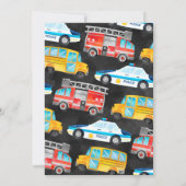 Vervoer Auto Vrachtwagen Verjaardagsfeest Uitnodig Kaart (Achterkant)