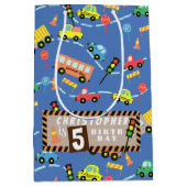 Vervoer Blauw Medium Cadeauzakje (Voorkant)