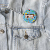 Vervoer Blauw Ronde Button 5,7 Cm (In situ)