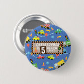 Vervoer Blauw Ronde Button 5,7 Cm (Voorkant /achterkant)