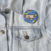 Vervoer Blauw Ronde Button 5,7 Cm (In situ)