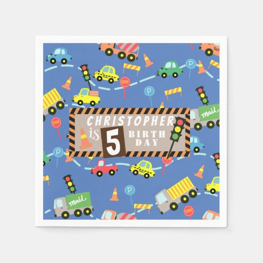 Vervoer Blauw Servet (Voorkant)