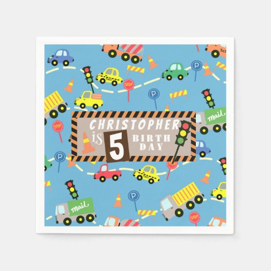 Vervoer Blauw Servet (Voorkant)