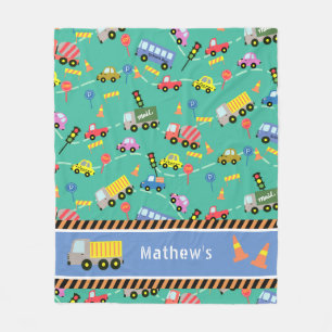 Vervoer Blauwgroen. Fleece Deken