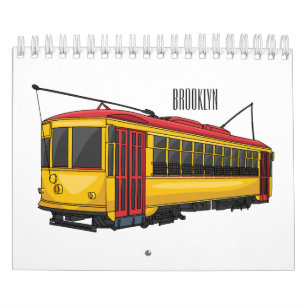 Vervoer cartoon illustratie kalender