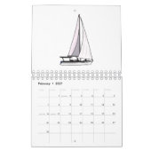 Vervoer cartoon illustratie kalender (Feb 2027)