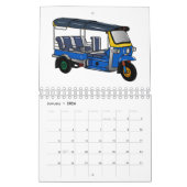 Vervoer cartoon illustratie kalender (Jan 2026)