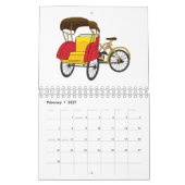 Vervoer cartoon illustratie kalender (Feb 2027)