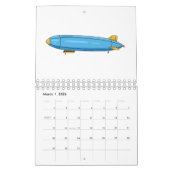 Vervoer cartoon illustratie kalender (Mar 2026)