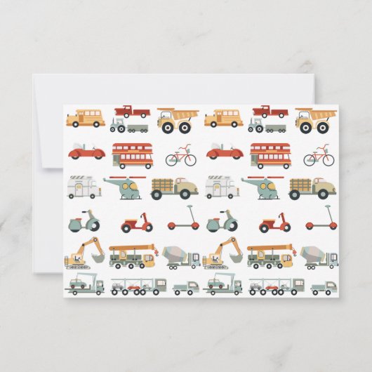 Vervoer City Truck Verjaardag dank u kaart (Achterkant)