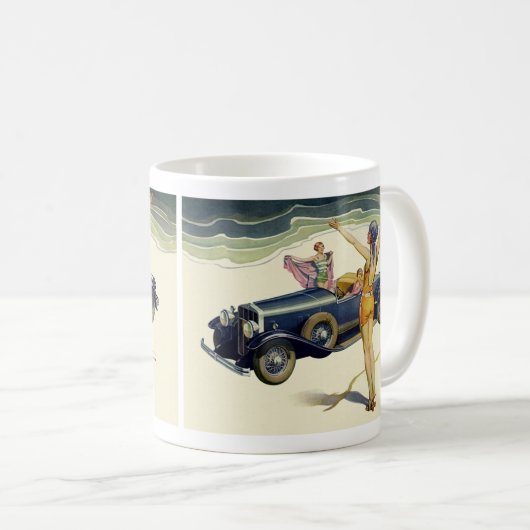 vervoer Converteerbare auto op strand Koffiemok (Voorkant rechts)