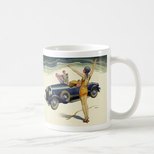 vervoer Converteerbare auto op strand Koffiemok (Rechts)