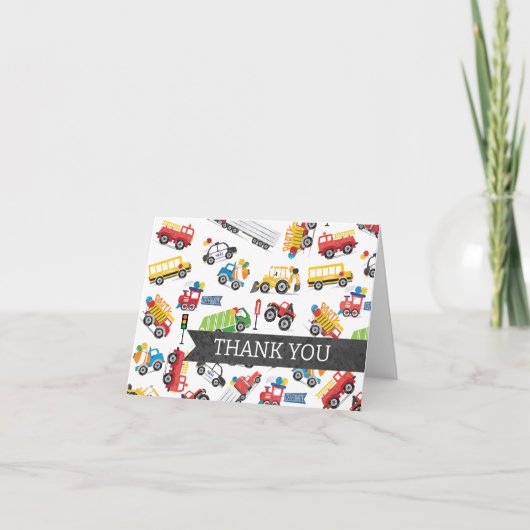 Vervoer Dank u kaartvoertuig Dank u Bedankkaart (Voorkant)