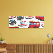 Vervoer door politie, Ambulance en Brandweer Canvas Afdruk (Insitu (Woonkamer))