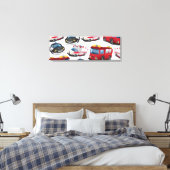 Vervoer door politie, Ambulance en Brandweer Canvas Afdruk (Insitu (Slaapkamer))