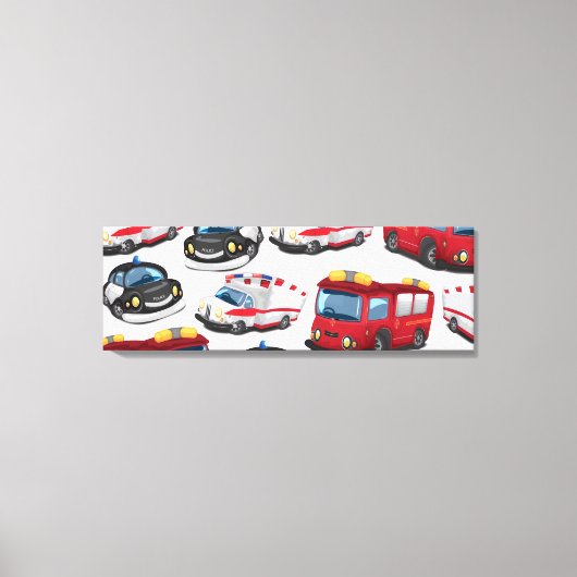 Vervoer door politie, Ambulance en Brandweer Canvas Afdruk (Voorkant)