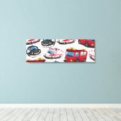 Vervoer door politie, Ambulance en Brandweer Canvas Afdruk (Insitu (Houten vloer))