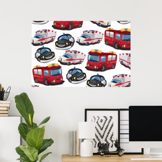 Vervoer door politie, Ambulance en Brandweer Poster (Thuiskantoor)