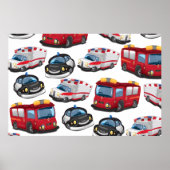 Vervoer door politie, Ambulance en Brandweer Poster (Voorkant)